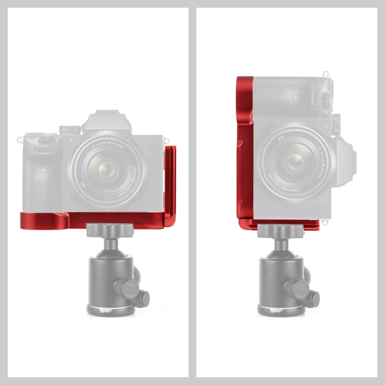 PULUZ 1/4 inch Vertical Shoot Quick Release L Plate Bracket Base Holder for Sony A7R / A7 / A7S(Red) - Camera Accessories by PULUZ | Online Shopping UK | buy2fix