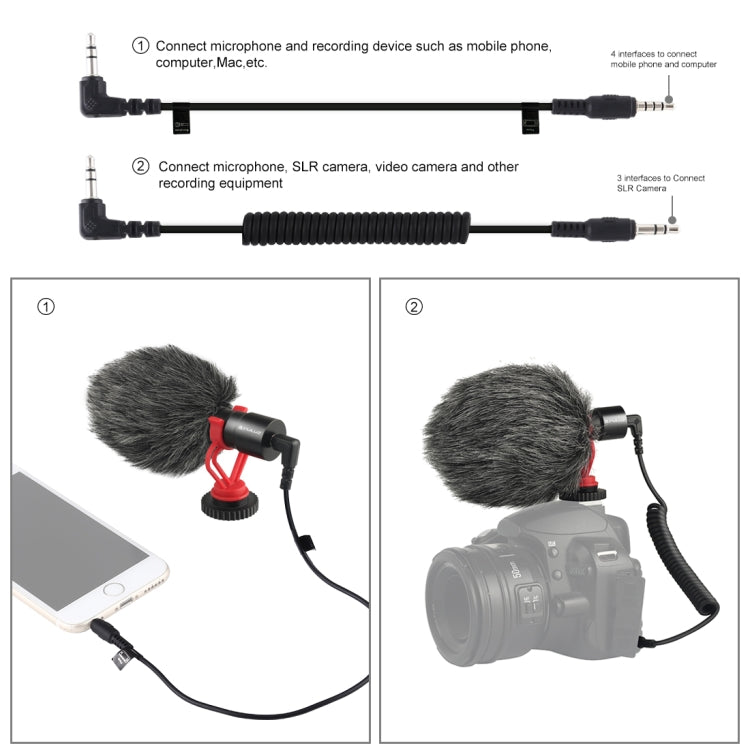 PULUZ Professional Interview Condenser Video Shotgun Microphone with 3.5mm Audio Cable for DSLR & DV Camcorder - Consumer Electronics by PULUZ | Online Shopping UK | buy2fix