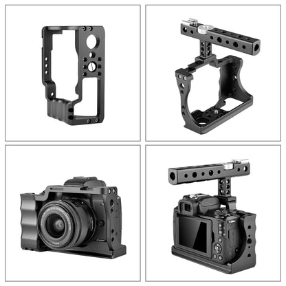 PULUZ Video Camera Cage Stabilizer with Handle for Canon EOS M50(Black) - Camera Accessories by PULUZ | Online Shopping UK | buy2fix