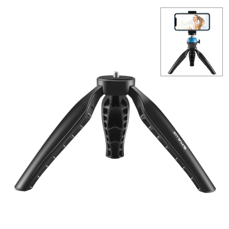 PULUZ Simple Mini ABS Desktop Tripod Mount with 1/4 inch Screw for DSLR & Digital Cameras, Working Height: 9cm(Black) by PULUZ