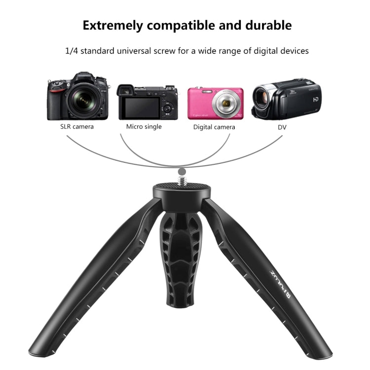 PULUZ Simple Mini ABS Desktop Tripod Mount with 1/4 inch Screw for DSLR & Digital Cameras, Working Height: 9cm(Black) by PULUZ