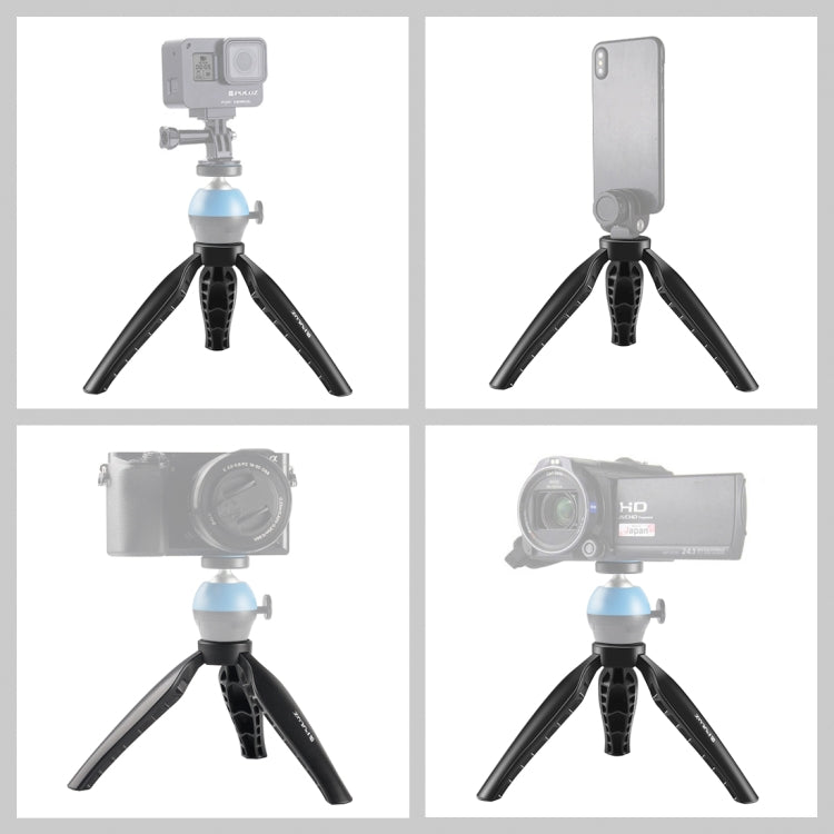 PULUZ Simple Mini ABS Desktop Tripod Mount with 1/4 inch Screw for DSLR & Digital Cameras, Working Height: 9cm(Black) by PULUZ