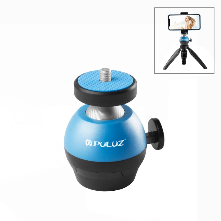 PULUZ 1/4 inch Screw Aluminum Alloy Ball Head ABS Tripod Adapter(Blue) - Camera Accessories by PULUZ | Online Shopping UK | buy2fix