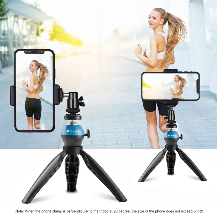 PULUZ 1/4 inch Screw Aluminum Alloy Ball Head ABS Tripod Adapter(Blue) - Camera Accessories by PULUZ | Online Shopping UK | buy2fix