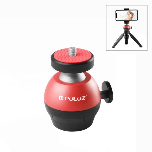 PULUZ 1/4 inch Screw Aluminum Alloy Ball Head ABS Tripod Adapter(Red) - Camera Accessories by PULUZ | Online Shopping UK | buy2fix