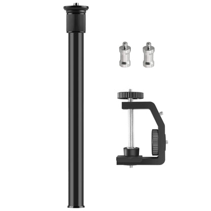 PULUZ C Clamp Mount Light Stand Extension Central Shaft Rod Monopod Holder Kits, Rod Length: 33-60cm(Black) - Camera Accessories by PULUZ | Online Shopping UK | buy2fix