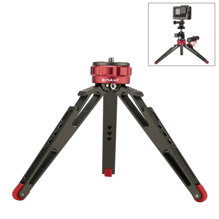 PULUZ Desktop Vlogging Live Tripod Holder with Cold Shoe Bases for DSLR & Digital Cameras, Adjustable Height: 7.5-14.5cm - Camera Accessories by PULUZ | Online Shopping UK | buy2fix