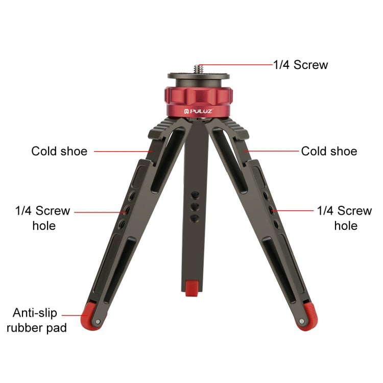 PULUZ Desktop Vlogging Live Tripod Holder with Cold Shoe Bases for DSLR & Digital Cameras, Adjustable Height: 7.5-14.5cm - Camera Accessories by PULUZ | Online Shopping UK | buy2fix