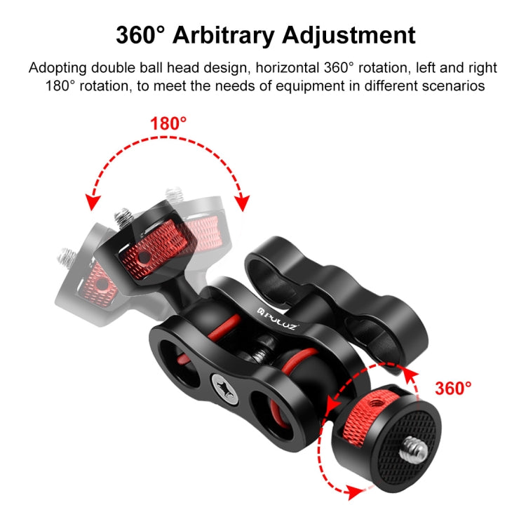 PULUZ Magic Arm Bracket Mount 1/4 inch Ball Head Magic Arm(Black) - Camera Accessories by PULUZ | Online Shopping UK | buy2fix