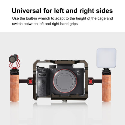 PULUZ 1/4 inch Screw Universal Camera Wooden Side Handle with Cold Shoe Mount for Camera Cage Stabilizer(Bronze) - Camera Accessories by PULUZ | Online Shopping UK | buy2fix