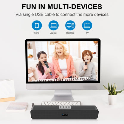 PULUZ 10W Soundbar Wired Wireless Bluetooth Surround Speaker(Black) - Desktop Speaker by PULUZ | Online Shopping UK | buy2fix