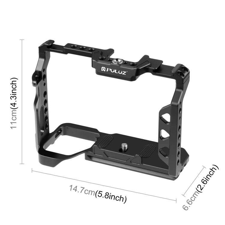 PULUZ Metal Camera Cage Stabilizer Rig for Sony A7 IV / ILCE-7M4 / A7M4 / A7M3 / A7R3  / A7R III(Black) - Camera Accessories by PULUZ | Online Shopping UK | buy2fix