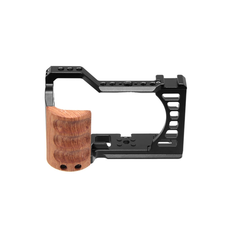 For Sony Alpha 7C / ILCE-7C / A7C PULUZ Wood Handle Metal Camera Cage Stabilizer Rig - Camera Cage by PULUZ | Online Shopping UK | buy2fix