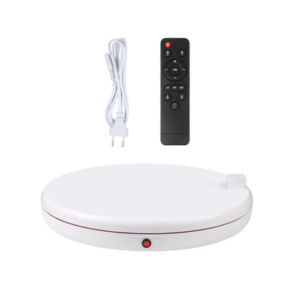 PULUZ 45cm Remote Control Adjusting Speed Rotating Turntable Display Stand with Power Socket, White, Load 100kg(EU Plug) - Camera Accessories by PULUZ | Online Shopping UK | buy2fix