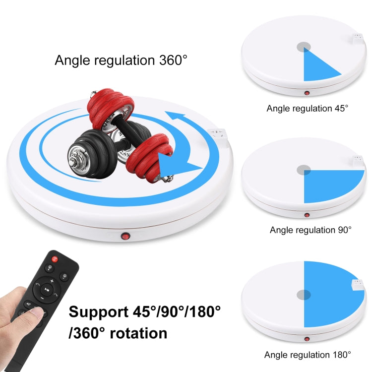 PULUZ 45cm Remote Control Adjusting Speed Rotating Turntable Display Stand with Power Socket, White, Load 100kg(UK Plug) -  by PULUZ | Online Shopping UK | buy2fix