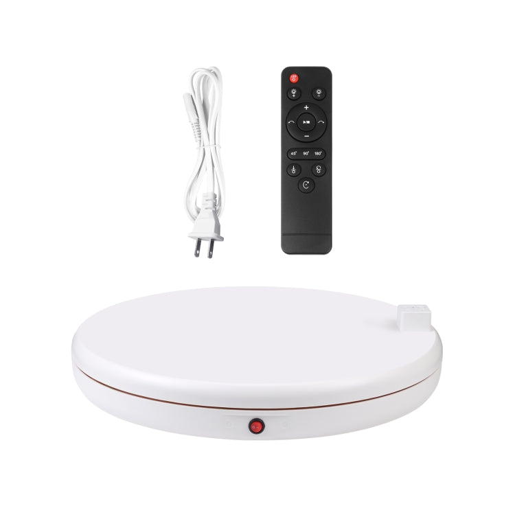 PULUZ 45cm Remote Control Adjusting Speed Rotating Turntable Display Stand with Power Socket, White, Load 100kg(US Plug) - Camera Accessories by PULUZ | Online Shopping UK | buy2fix