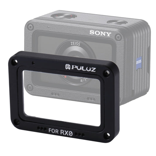 PULUZ Aluminum Alloy Flame + Tempered Glass Lens Protector for Sony RX0 / RX0 II, with Screws and Screwdrivers(Black) - DJI & GoPro Accessories by PULUZ | Online Shopping UK | buy2fix