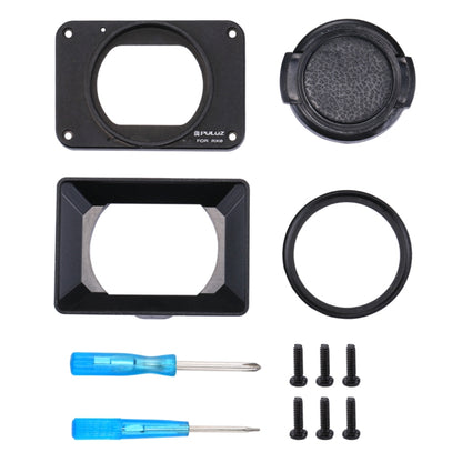 PULUZ Aluminum Alloy Front Panel + 37mm UV Filter Lens + Lens Sunshade for Sony RX0 / RX0 II, with Screws and Screwdrivers(Black) - DJI & GoPro Accessories by PULUZ | Online Shopping UK | buy2fix