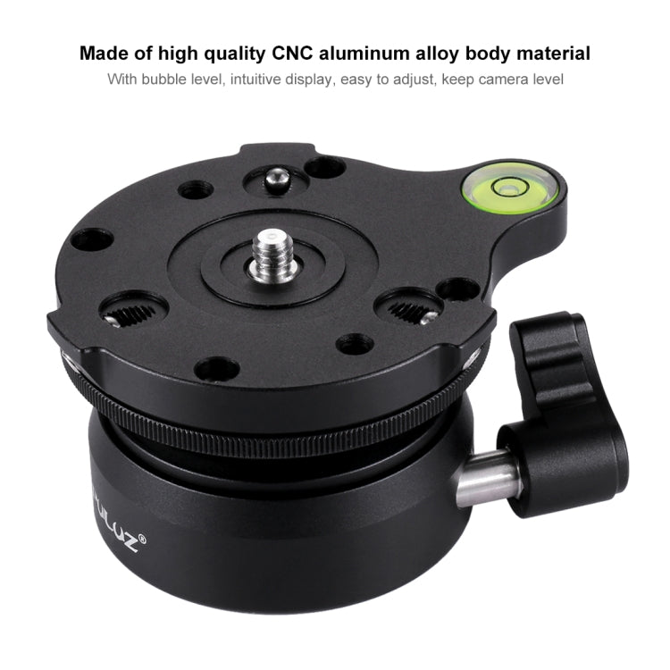 PULUZ 1/4 inch Thread Dome Professional Tripod Leveling Head Base with Bubble Level - Camera Accessories by PULUZ | Online Shopping UK | buy2fix