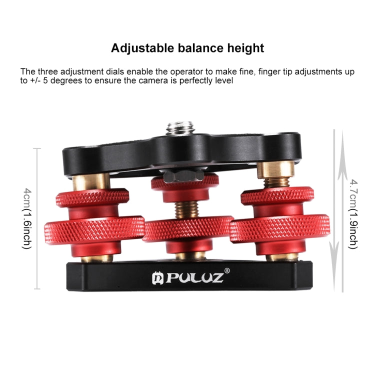 PULUZ Aluminum Alloy Adjustment Dials Leveling Base Ball Head for Camera Tripod Head - Camera Accessories by PULUZ | Online Shopping UK | buy2fix