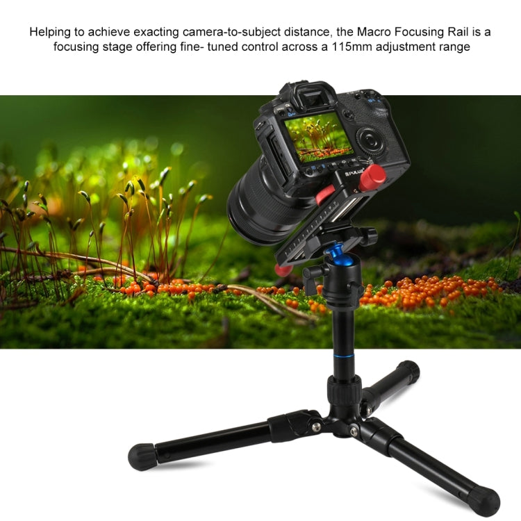 PULUZ Macro Focusing Rail Slider Close-up Shooting Tripod Head Quick Release Plate Holder - Camera Accessories by PULUZ | Online Shopping UK | buy2fix