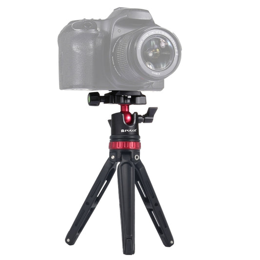 PULUZ Pocket Mini Adjustable Metal Desktop Tripod Mount with 360 Degree Ball Head for DSLR & Digital Cameras, Adjustable Height: 11-20.2cm(Red) - Camera Accessories by PULUZ | Online Shopping UK | buy2fix