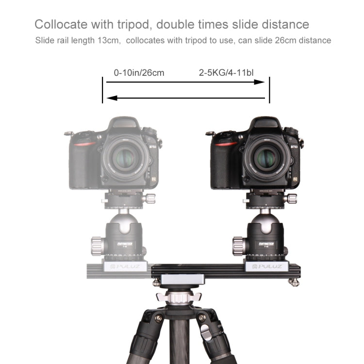 PULUZ Close-Up Shooting Desktop Fluid Drag Track Slider Aluminum Alloy Camera Video Stabilizer Rail with 1/4 inch Screw - Camera Accessories by PULUZ | Online Shopping UK | buy2fix