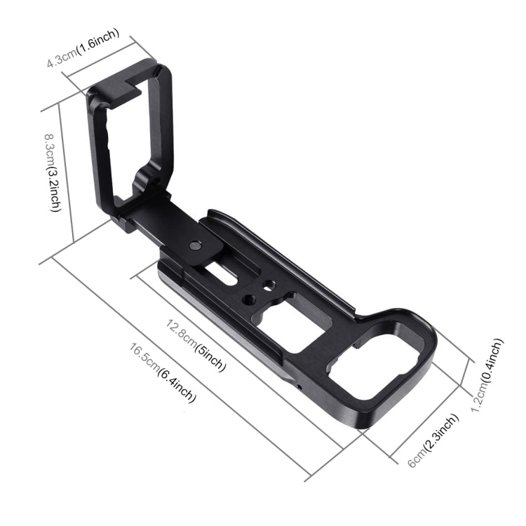 PULUZ 1/4 inch Vertical Shoot Quick Release L Plate Bracket Base Holder for Sony A9 (ILCE-9) / A7 III/ A7R III(Black) - Camera Accessories by PULUZ | Online Shopping UK | buy2fix