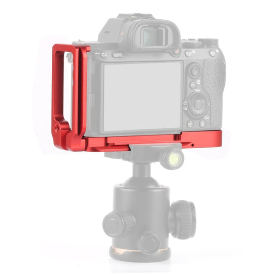 PULUZ 1/4 inch Vertical Shoot Quick Release L Plate Bracket Base Holder for Sony A9 (ILCE-9) / A7 III/ A7R III(Red)