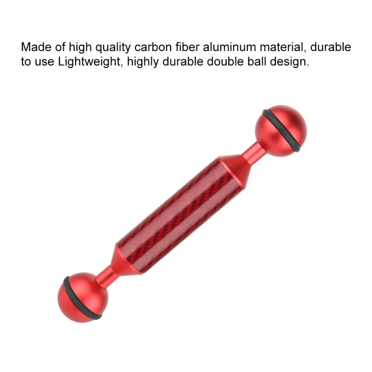 PULUZ 5 inch 13cm Length 20.8mm Diameter Dual Balls Carbon Fiber Floating Arm, Ball Diameter: 25mm(Red) by PULUZ