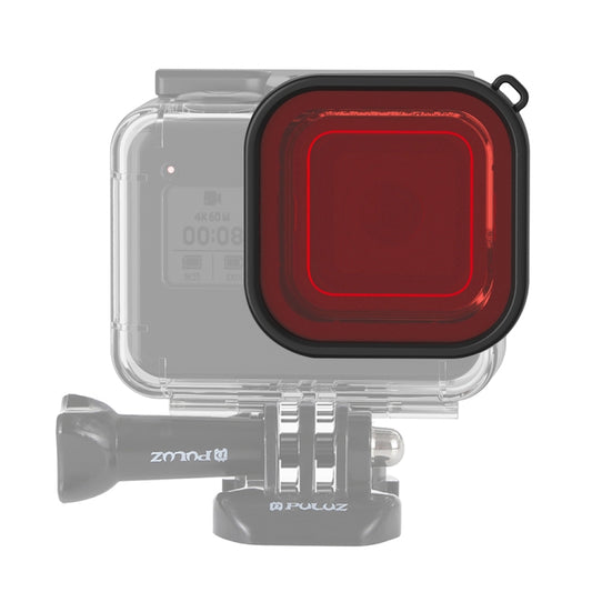 PULUZ Square Housing Diving Color Lens Filter for GoPro HERO8 Black(Red) - DJI & GoPro Accessories by PULUZ | Online Shopping UK | buy2fix