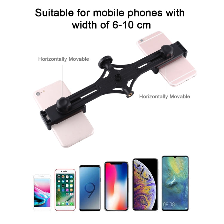 PULUZ Live Broadcast Dual Phone Brackets Horizontal Holder for iPhone, Galaxy, Huawei, Xiaomi, Sony and Other Smart Phones - Consumer Electronics by PULUZ | Online Shopping UK | buy2fix