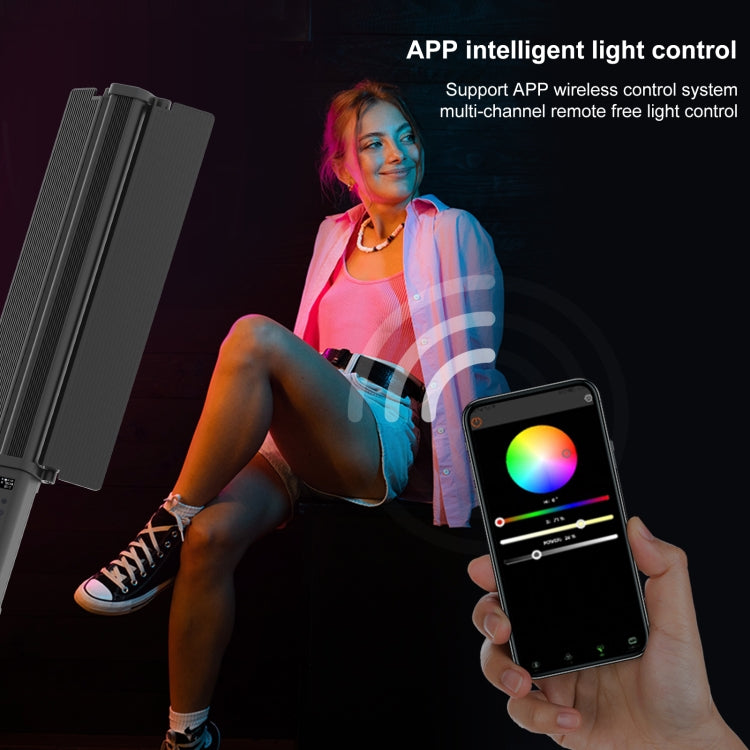 PULUZ 72 LEDs Photo Handheld Stick Light Full Color RGB Fill Light with Barndoor - Camera Accessories by PULUZ | Online Shopping UK | buy2fix