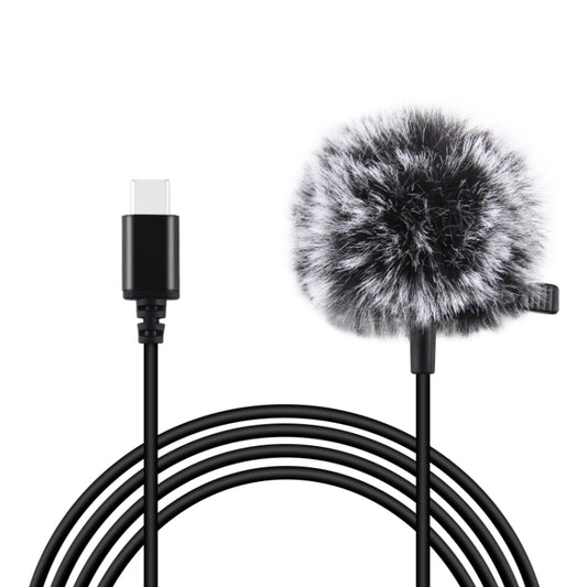 PULUZ 1.5m USB-C / Type-C Jack Lavalier Wired Condenser Recording Microphone - Consumer Electronics by PULUZ | Online Shopping UK | buy2fix