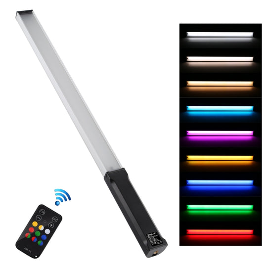 PULUZ RGB coloré Photo bâton LED température de couleur réglable lumière de remplissage LED portable avec télécommande (noir)