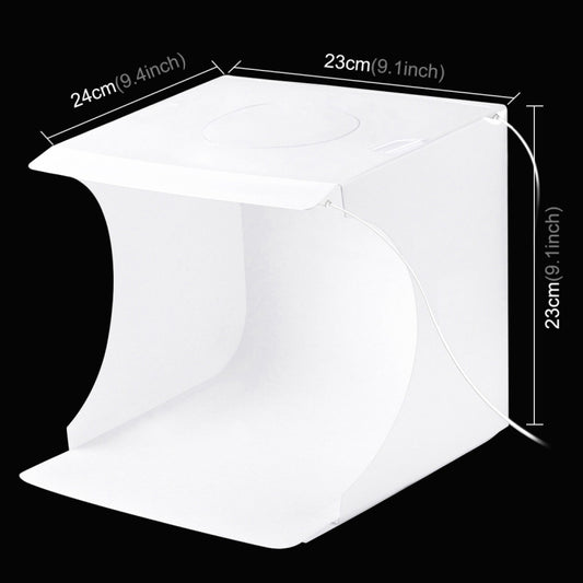[RUS Warehouse] PULUZ 20cm Include 2 LED Panels Folding Portable 1100LM Light Photo Lighting Studio Shooting Tent Box Kit with 6 Colors Backdrops (Black, White, Yellow, Red, Green, Blue), Unfold Size: 24cm x 23cm x 23cm by PULUZ