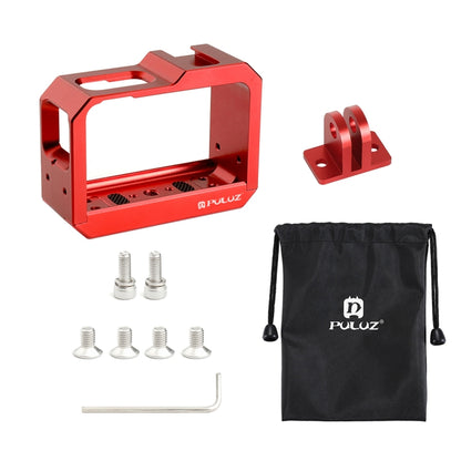 PULUZ Aluminum alloy Frame Mount Protective Case Cage with Cold Shoe Base Slot & Tripod Base Adapter for Insta360 One R(Red) - DJI & GoPro Accessories by PULUZ | Online Shopping UK | buy2fix