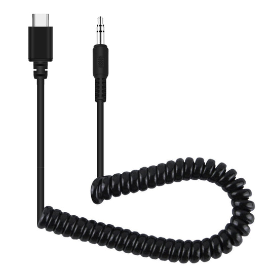 PULUZ 3.5mm TRRS Male to Type-C / USB-C Male Live Microphone Audio Adapter Spring Coiled Cable for Samsung, Huawei and Smartphones, Cable Stretching to 100cm(Black) - Consumer Electronics by PULUZ | Online Shopping UK | buy2fix