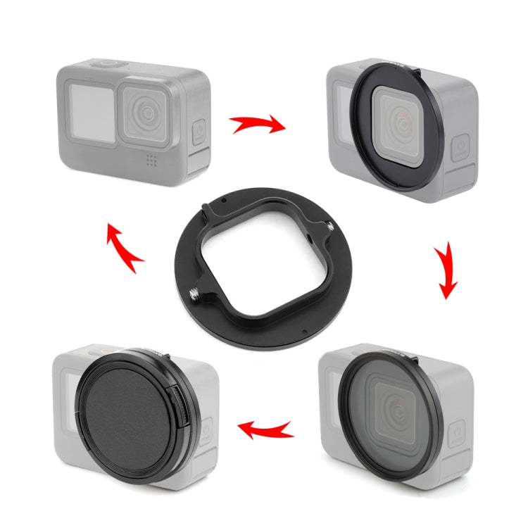 PULUZ 52mm UV Lens Filter for GoPro Hero11 Black / HERO10 Black / HERO9 Black, with Adapter Ring - DJI & GoPro Accessories by PULUZ | Online Shopping UK | buy2fix