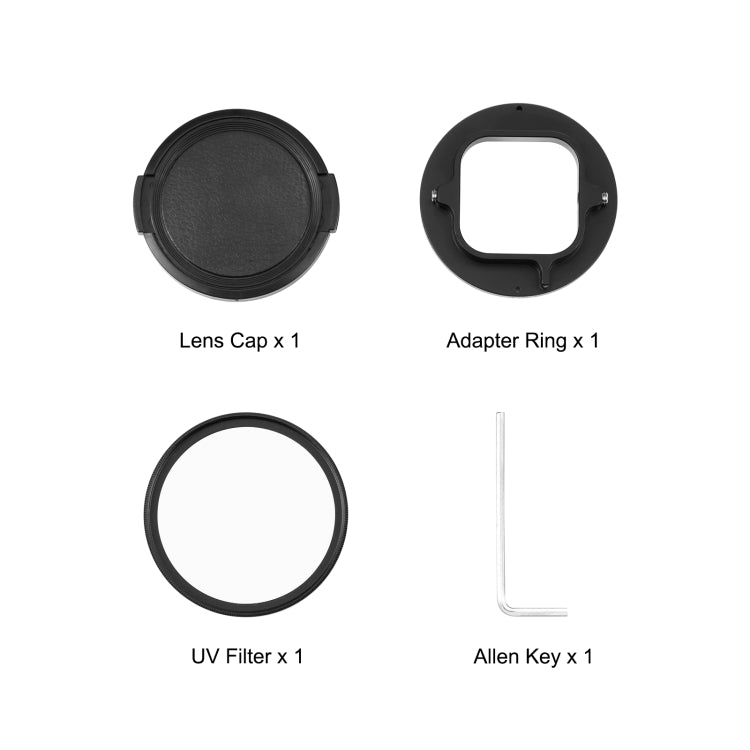 PULUZ 52mm UV Lens Filter for GoPro Hero11 Black / HERO10 Black / HERO9 Black, with Adapter Ring - DJI & GoPro Accessories by PULUZ | Online Shopping UK | buy2fix