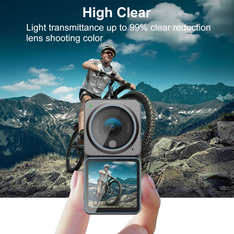 PULUZ 3 in 1 Lens + Front and Back LCD Display 9H 2.5D Tempered Glass Film for DJI Action 2 - DJI & GoPro Accessories by PULUZ | Online Shopping UK | buy2fix