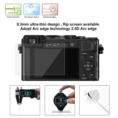 PULUZ 2.5D 9H Tempered Glass Film for Panasonic DMC-LX100, Compatible with Panasonic GF2 / GF3 / GF5 / GF6 / WEA / GM1 / FL1GK / GX7 / GF9  / GF8  / GF7 / GM1S / TZ70 / TZ90 / TZ85 / FZ85 / TZ57 - Camera Accessories by PULUZ | Online Shopping UK | buy2fix