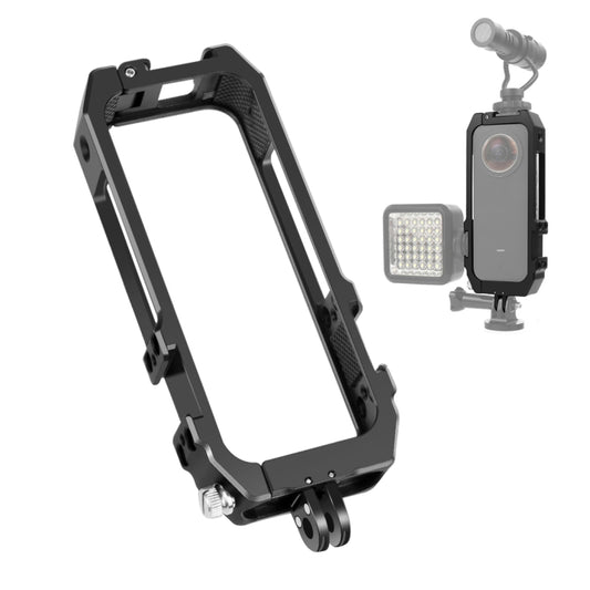 PULUZ Protective Cage Rig Housing Frame with Cold Shoe Mounts & Magnetic Folding Tripod Adapter for Insta360 ONE X2(Black) - DJI & GoPro Accessories by PULUZ | Online Shopping UK | buy2fix