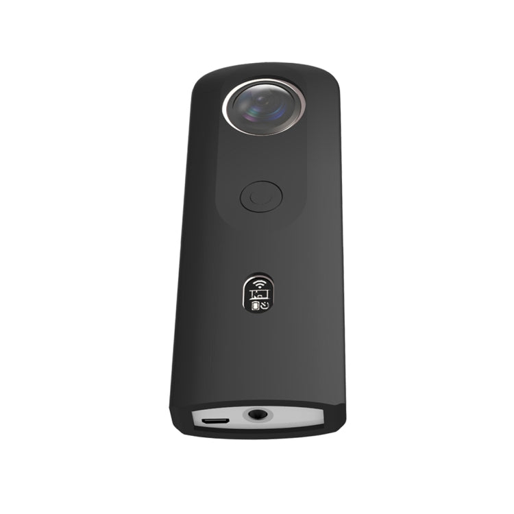 PULUZ Silicone Protective Case with Lens Cover for Ricoh Theta SC2 360 Panoramic Camera(Black) - DJI & GoPro Accessories by PULUZ | Online Shopping UK | buy2fix