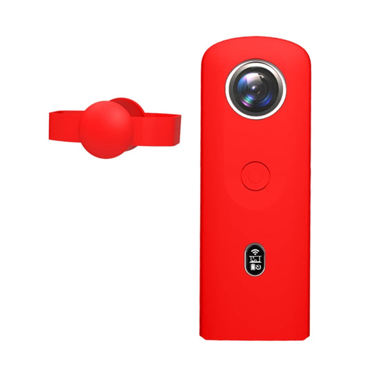 PULUZ Silicone Protective Case with Lens Cover for Ricoh Theta SC2 360 Panoramic Camera(Red) - DJI & GoPro Accessories by PULUZ | Online Shopping UK | buy2fix