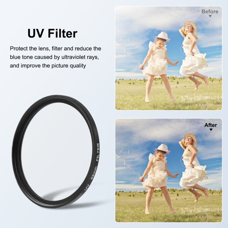 PULUZ 52mm CPL + UV Lens Filter with Adapter Ring for GoPro HERO12 Black /11 Black /11 Black Mini /10 Black /9 Black - Lens Adapter by PULUZ | Online Shopping UK | buy2fix