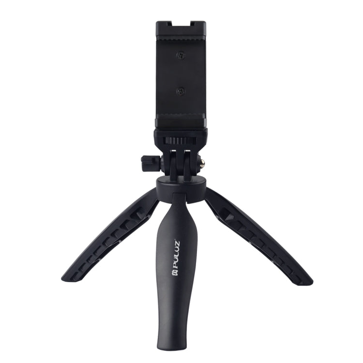 PULUZ Desk Plastic Tripod Mount with Phone Clamp & Adjusting Tripod Head for Smartphones(Black) - Consumer Electronics by PULUZ | Online Shopping UK | buy2fix