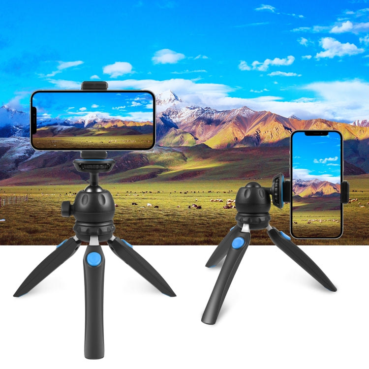 PULUZ Mini VLOG Live Stabilizer Stand Tripod with Phone Clamp for Smartphones (Blue) - Stand by PULUZ | Online Shopping UK | buy2fix