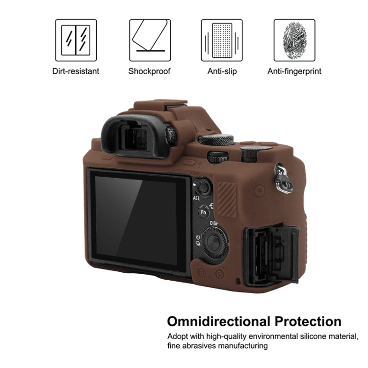 PULUZ Soft Silicone Protective Case for Sony ILCE-7MII / 7SMII / 7RMII(Coffee) - Camera Accessories by PULUZ | Online Shopping UK | buy2fix