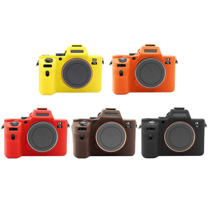 PULUZ Soft Silicone Protective Case for Sony ILCE-7MII / 7SMII / 7RMII(Coffee) - Camera Accessories by PULUZ | Online Shopping UK | buy2fix